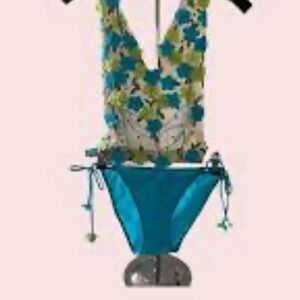 Victoria's Secret Vintage Floral Halter Bikini - Blue and Green